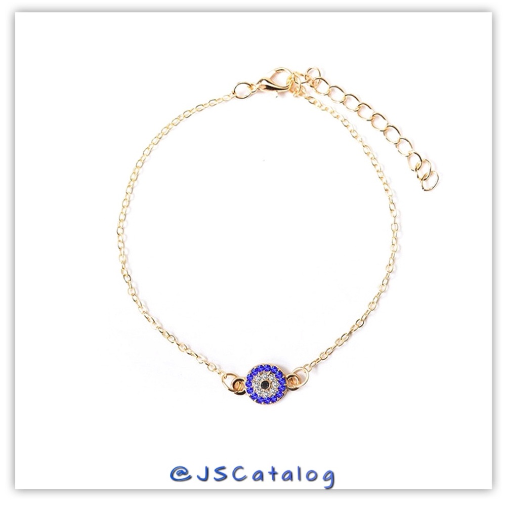 ⏰SALE⏰ 3 x Luxury Gold Plated Alloy w/ Blue & White CZ Anklets